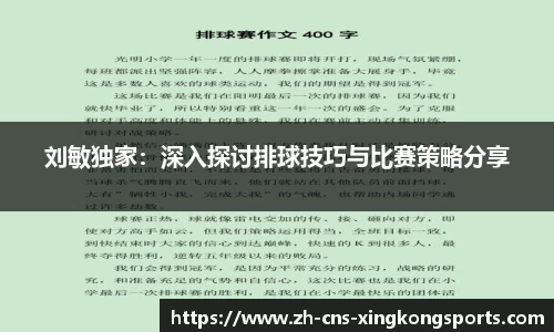 刘敏独家:深入探讨排球技巧与比赛策略分享